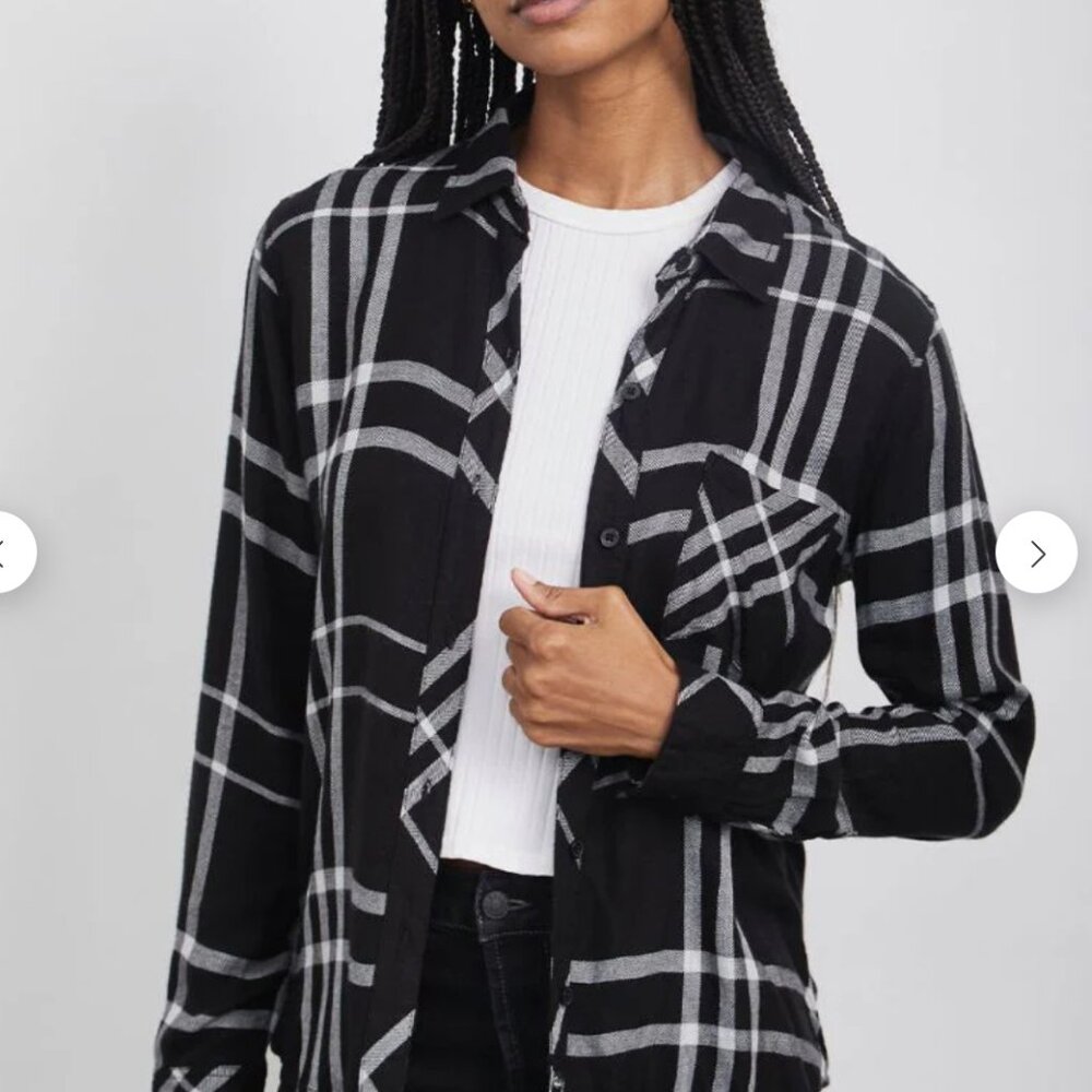 Rails Hunter Button Down in indigo + white plaid